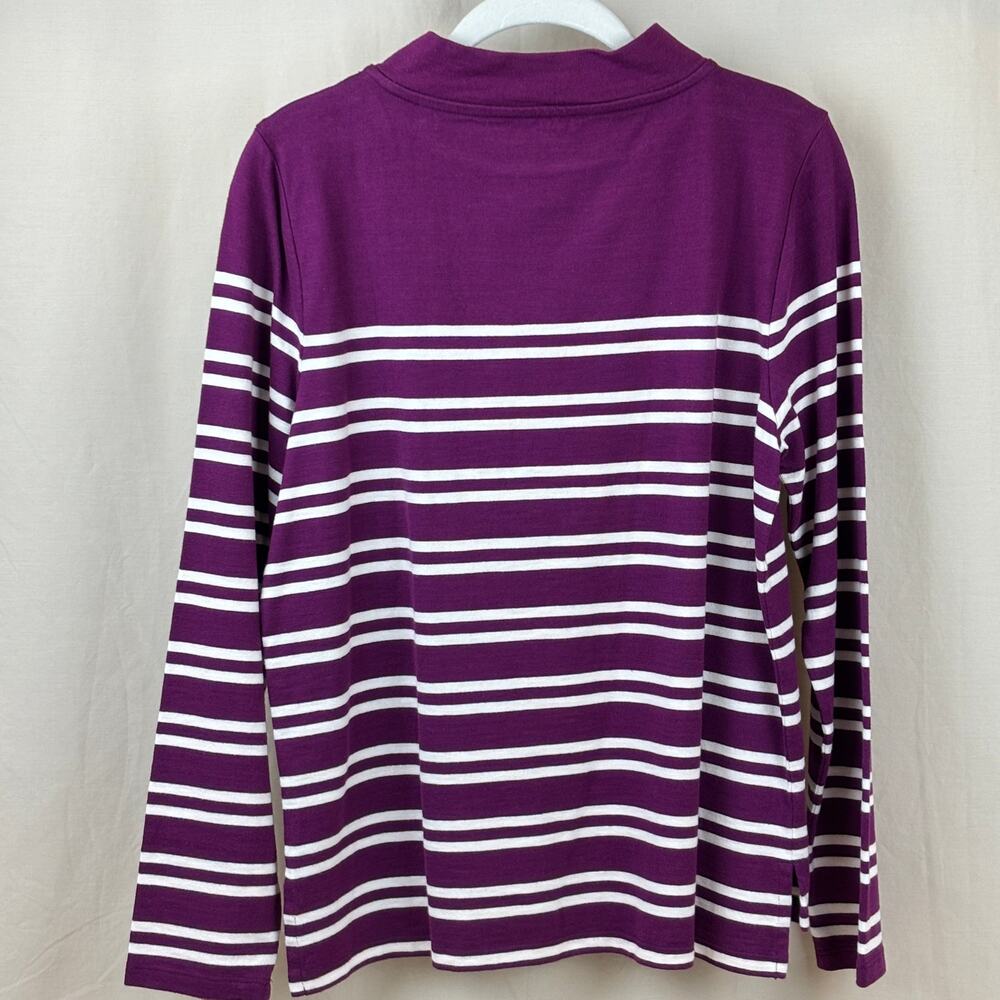 Talbots Petite Medium Button Detail Mockneck Top … - image 8